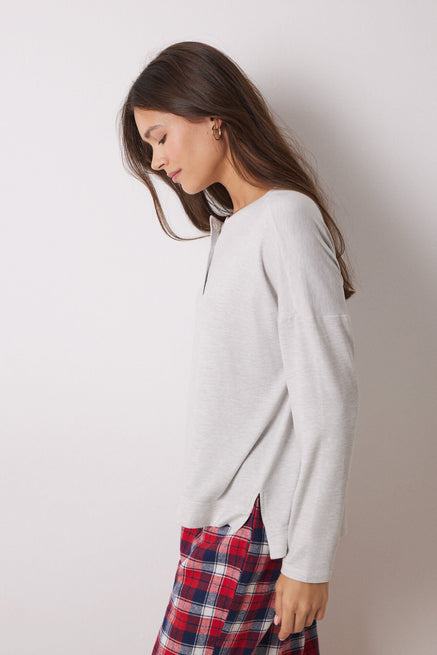 Light Grey/Silver Top,Grey Velvet Long Sleeve Shirt,Women'secret