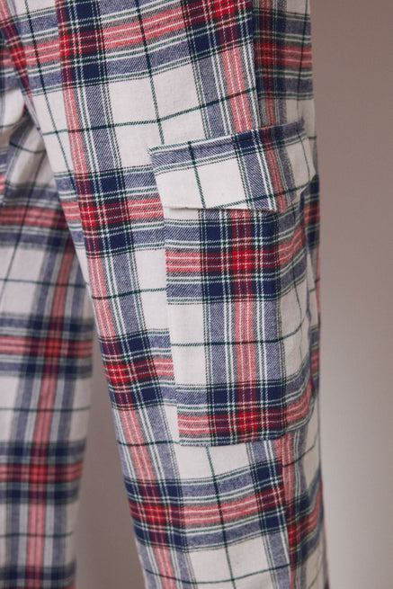 Multicoloured Bottom,100% Checked Cotton Cargo Pants,Women'secret