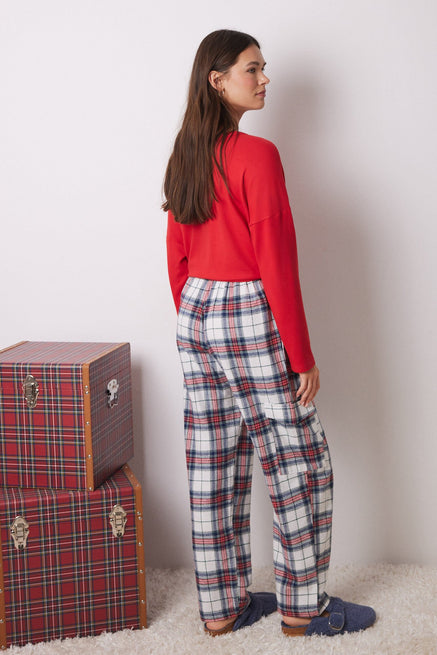 Multicoloured Bottom,100% Checked Cotton Cargo Pants,Women'secret