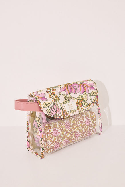 Multicoloured Vanity Case,Pack of 3 padded flower toiletry bags,Women'secret
