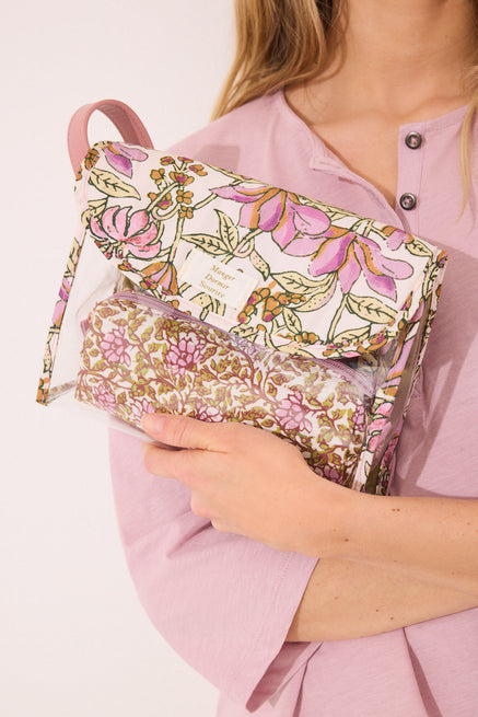 Multicoloured Vanity Case,Pack of 3 padded flower toiletry bags,Women'secret