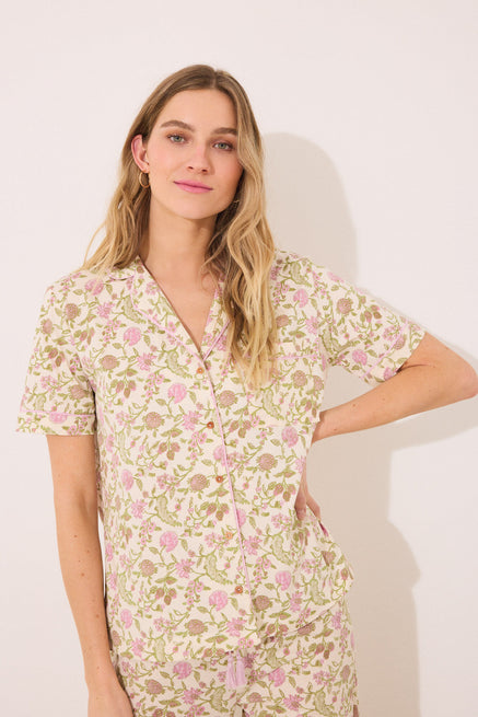 Multicoloured Pyjama,100% cotton classic pyjamas with flower print,Women'secret