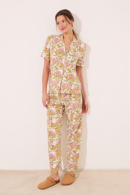 White Print Pyjama,Viscose classic pyjamas with floral print,Women'secret