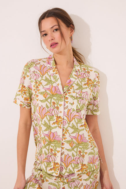 White Print Pyjama,Viscose classic pyjamas with floral print,Women'secret