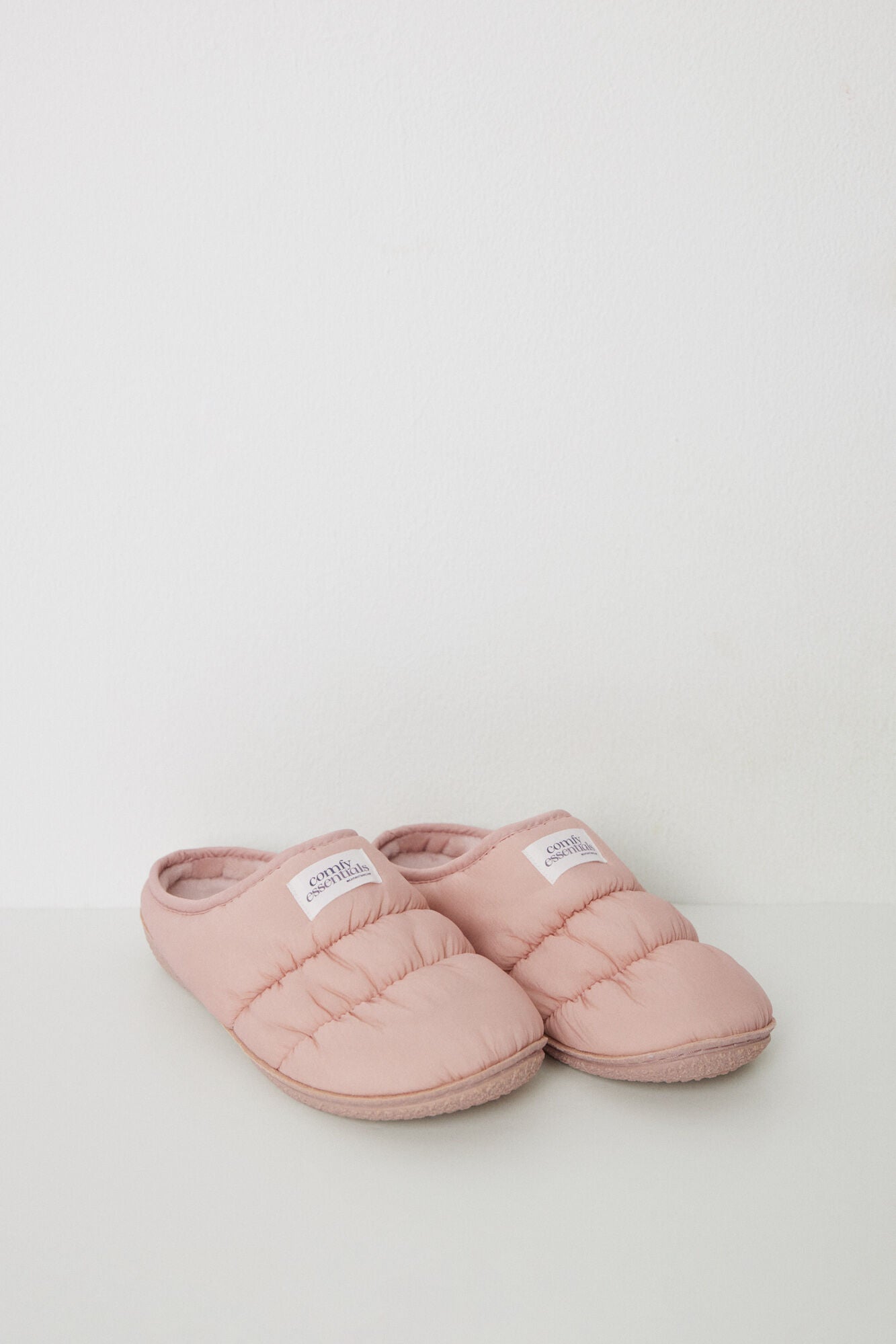 Pink padded nylon house slippers,Women'secret